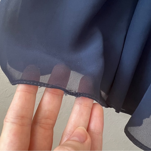 Jenny Yoo Kora Asymmetric One Shoulder Gown in Navy - Picture 7 of 11